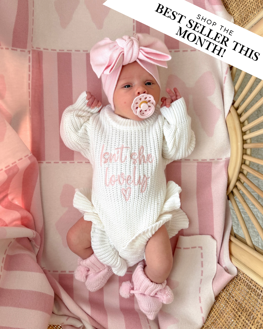 Isn’t she lovely birth announcement romper