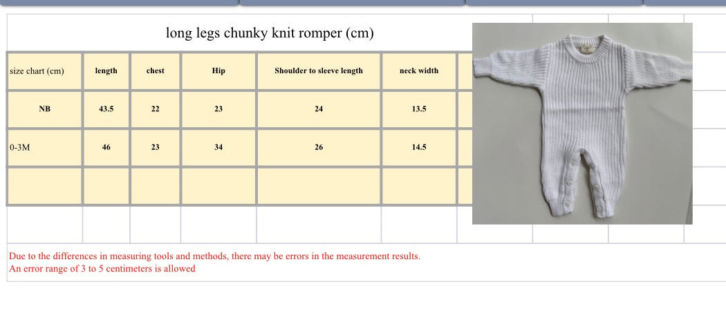 White chunky knit personalised announcement romper