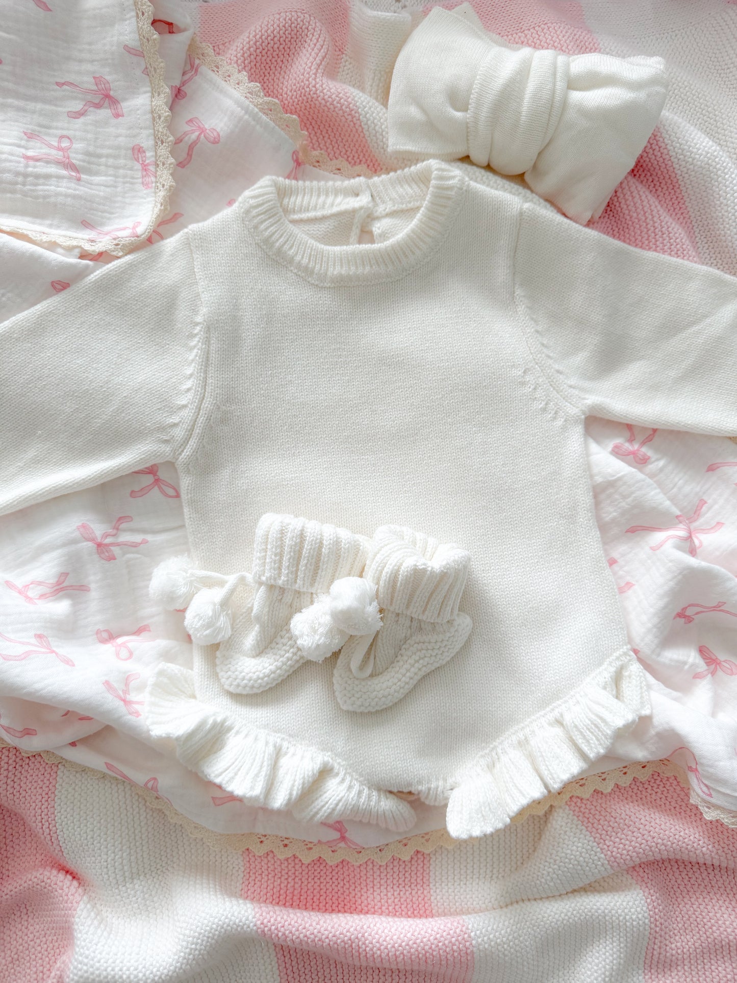 Newborn soft knit romper