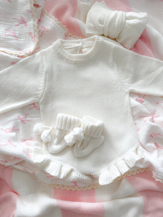 Newborn soft knit romper