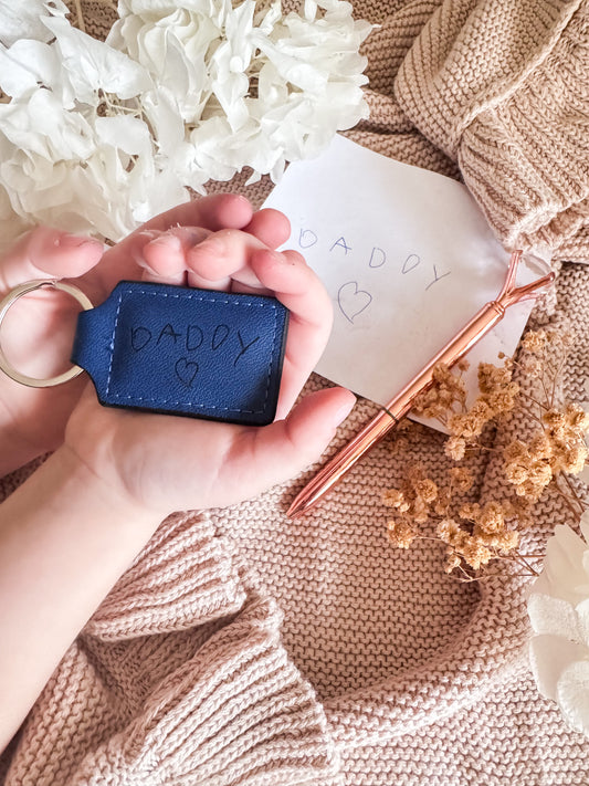 Father’s Day personalised keyring blue