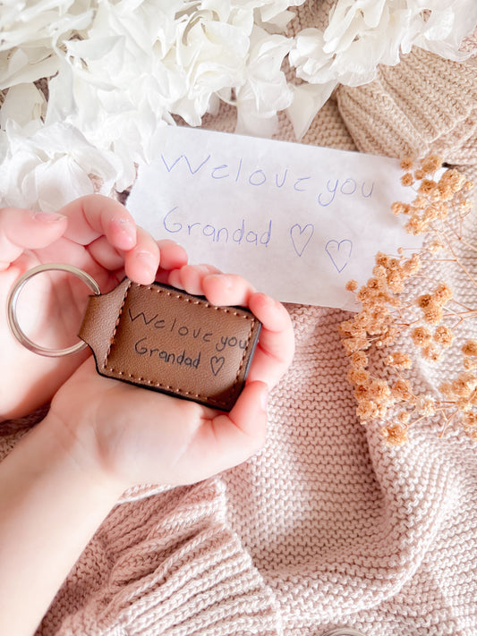 Father’s Day personalised keyring brown