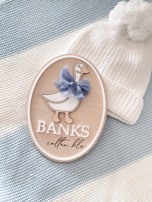 Goose baby birth announcement sign