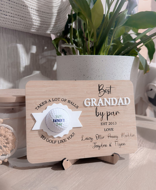 Golf stand personalised Father’s Day gift