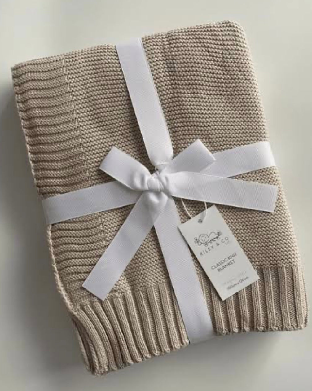 Oatmeal knit organic baby blanket