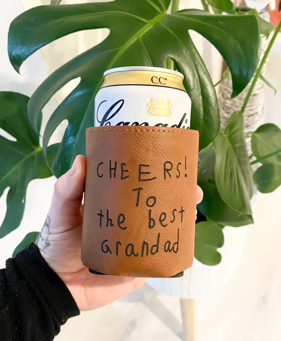 Personalised Stubby holder chestnut