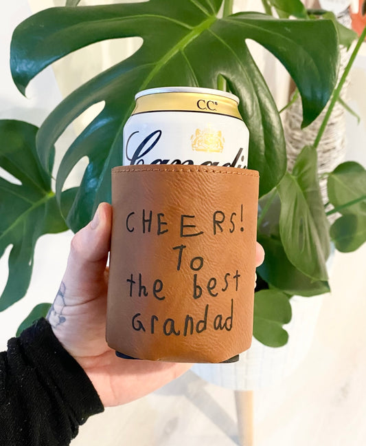 Personalised Stubby holder chestnut