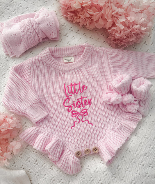 Little sister baby announcement romper