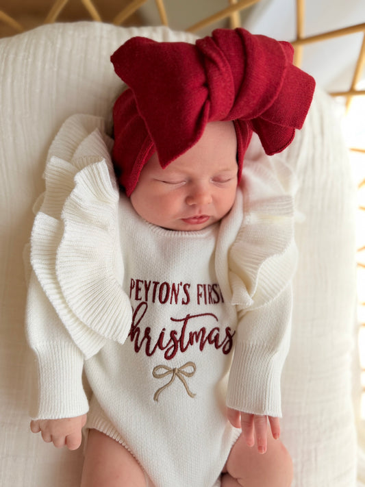 Oversized red Christmas baby bow