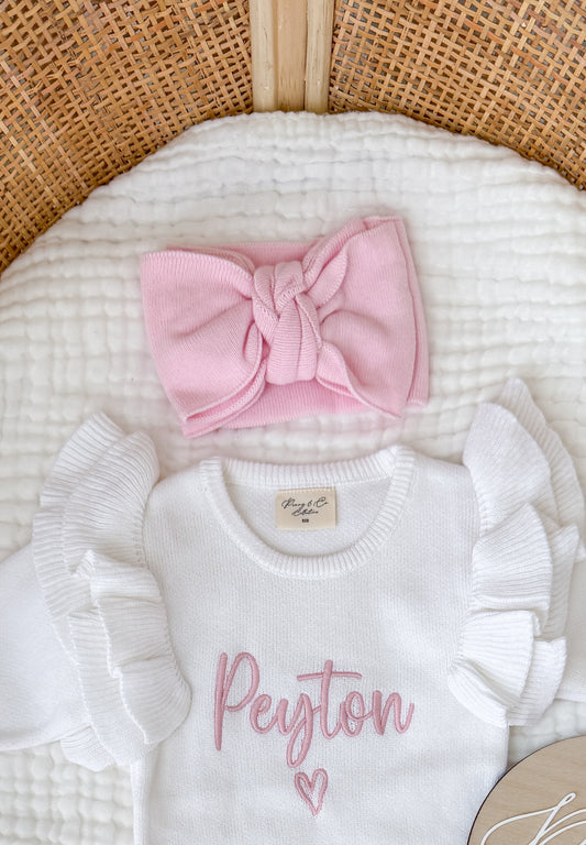 Pink baby bow