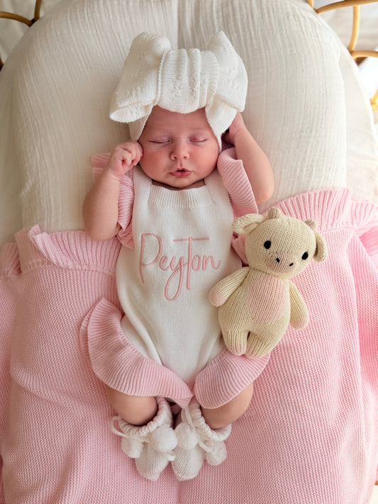 White and pink frill summer romper