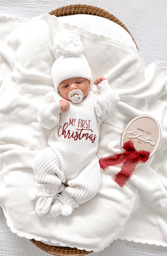 My first Christmas personalised baby romper