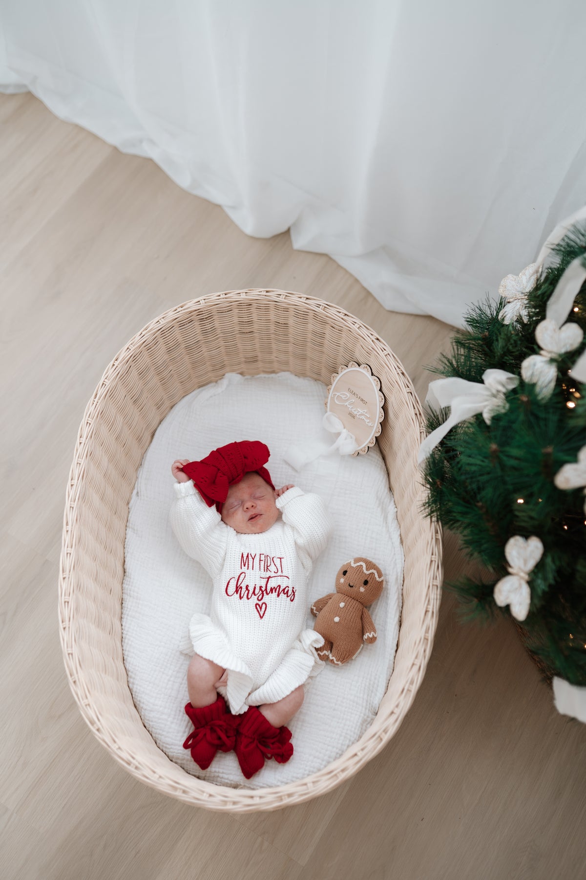 My first Christmas chunky knit heart romper