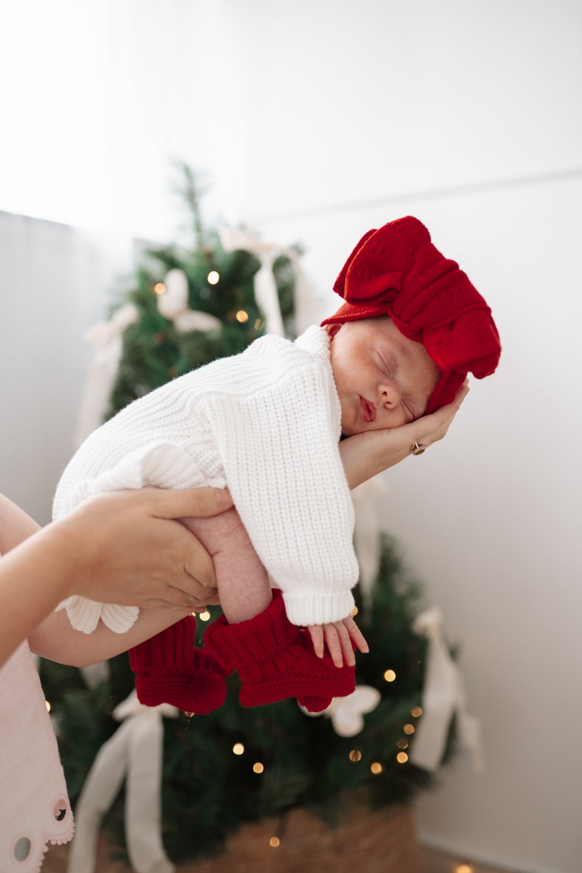 My first Christmas chunky knit heart romper