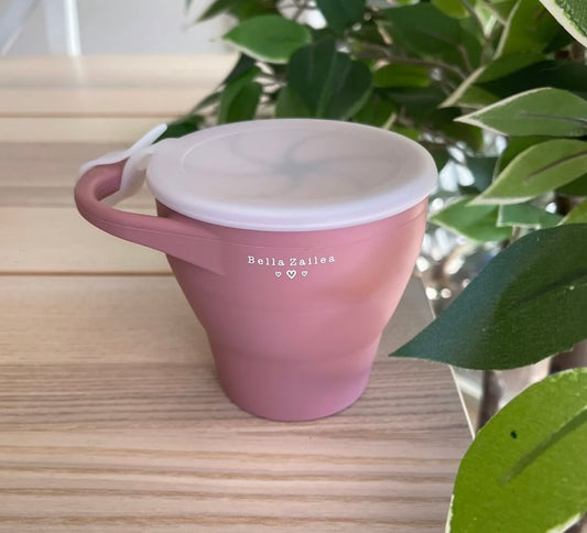 Bella Zailea dusty pink silicone snack cup