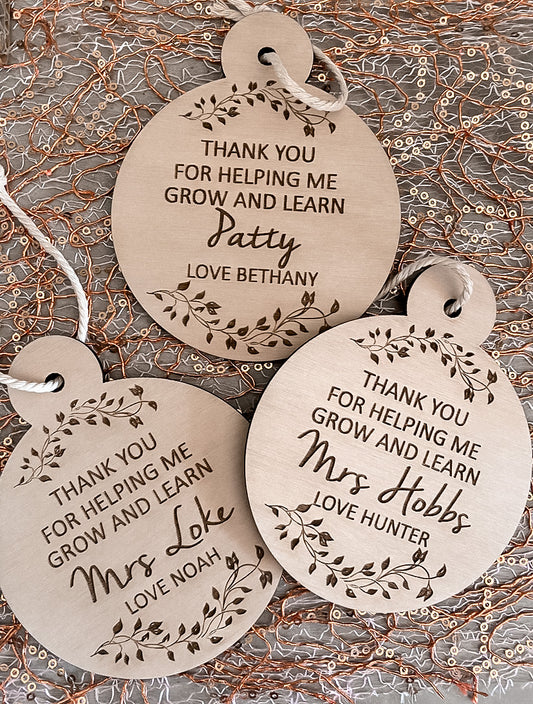 Teacher bauble gift