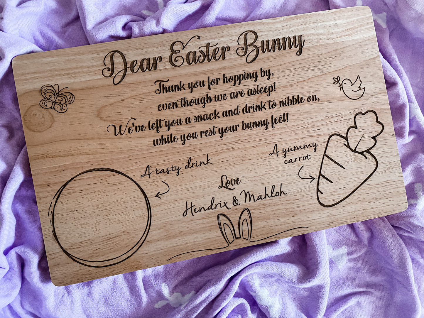 Easter bunny treat board